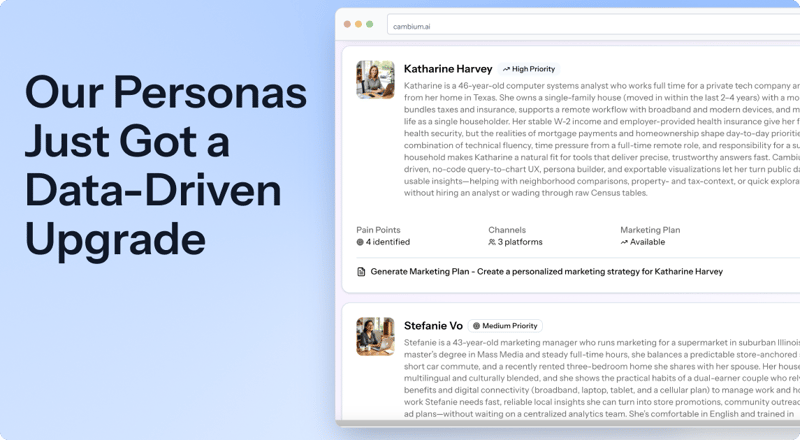 Cambium AI Personas are now built on public data