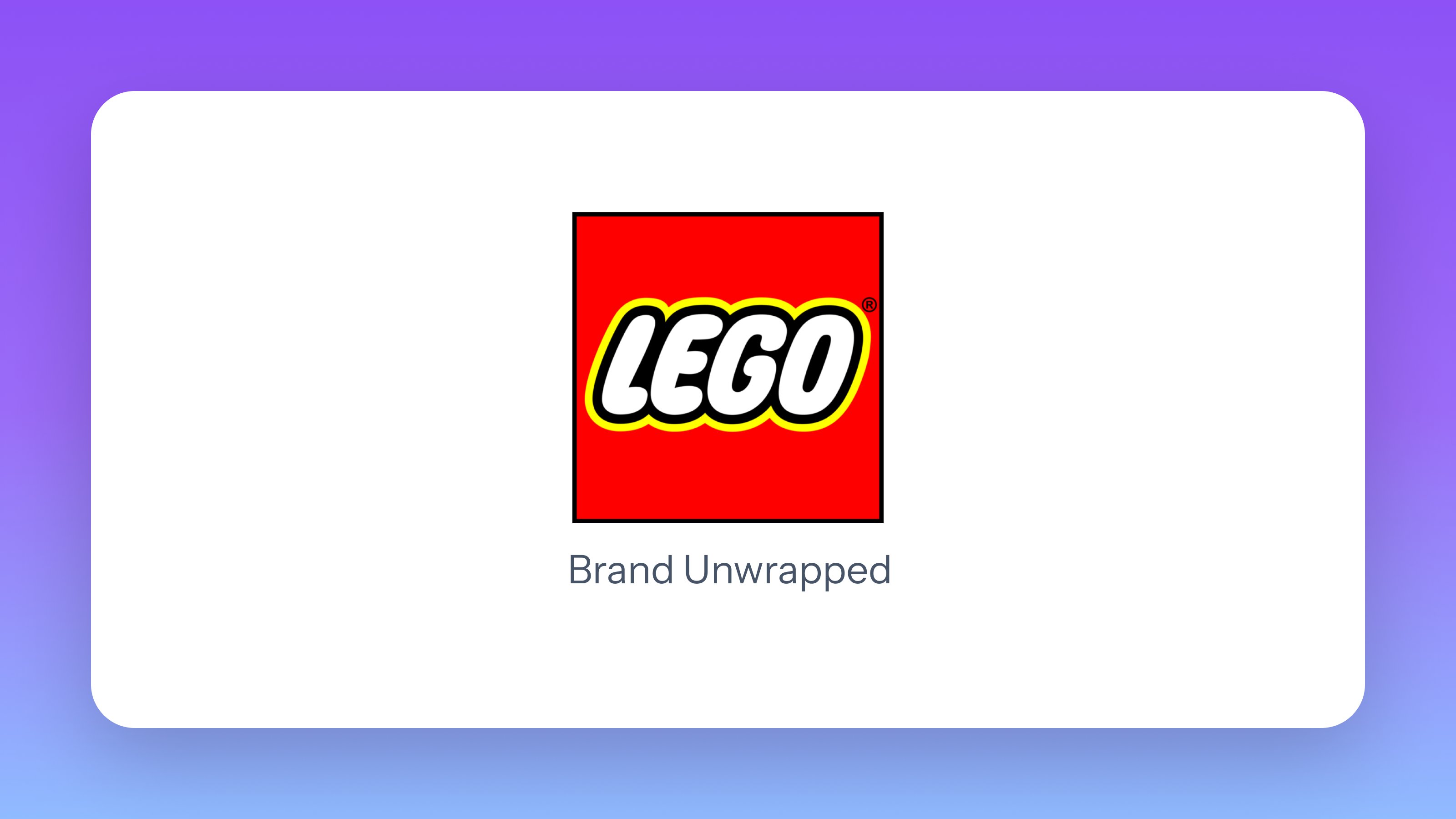 Intro Card - Lego