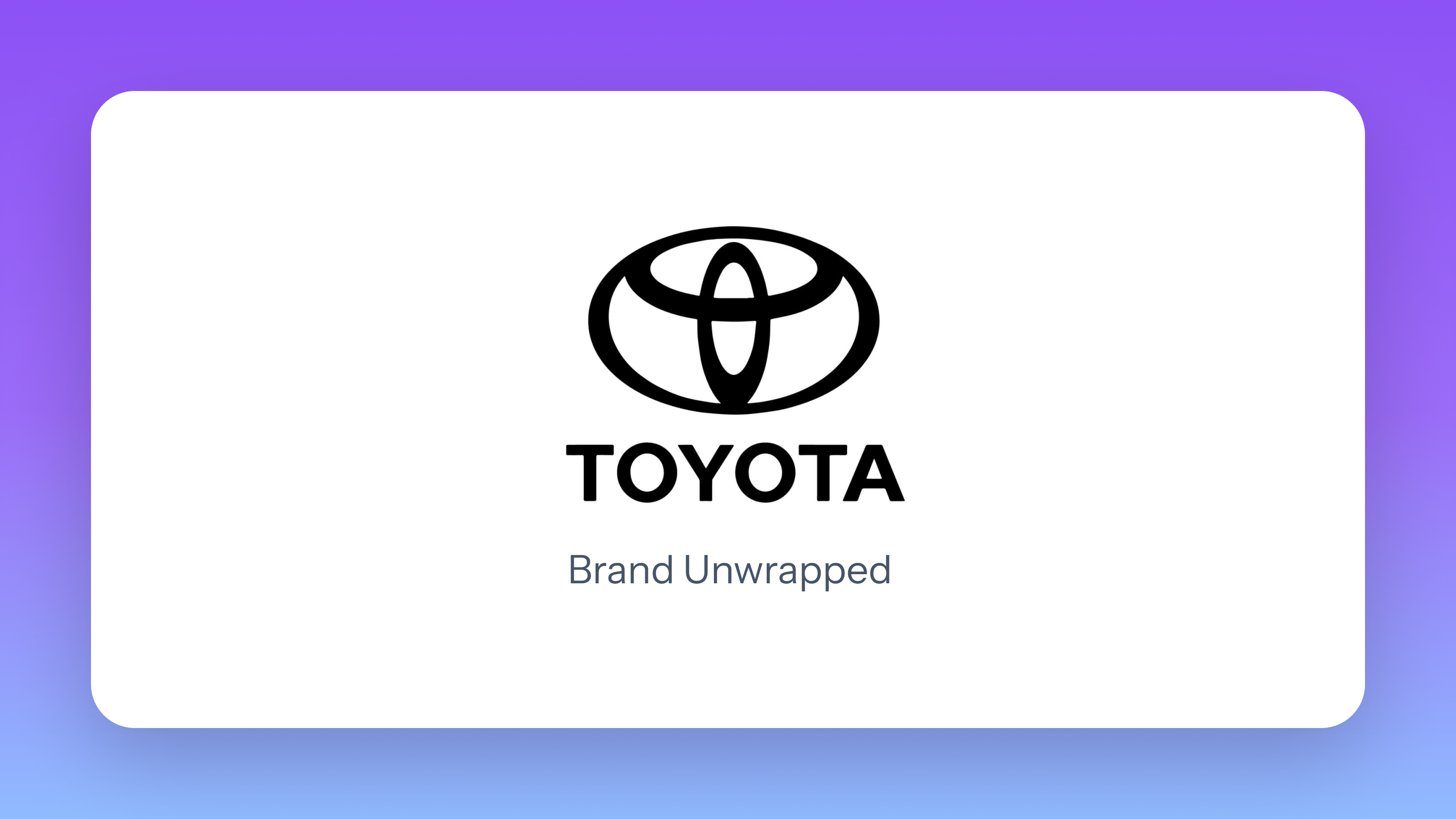 Intro Card - Toyota