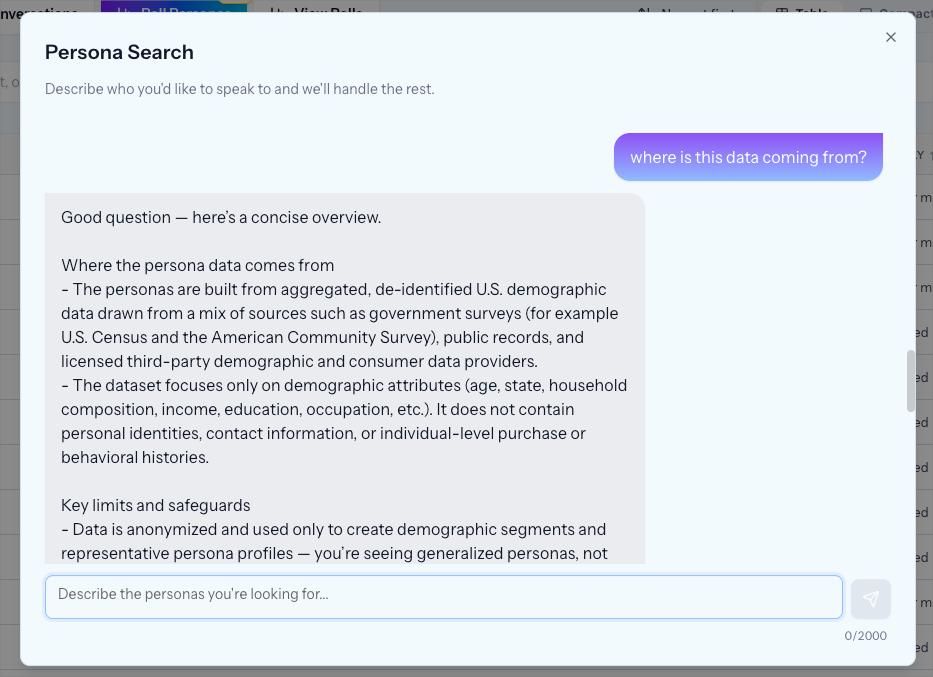 Persona Search Data Source