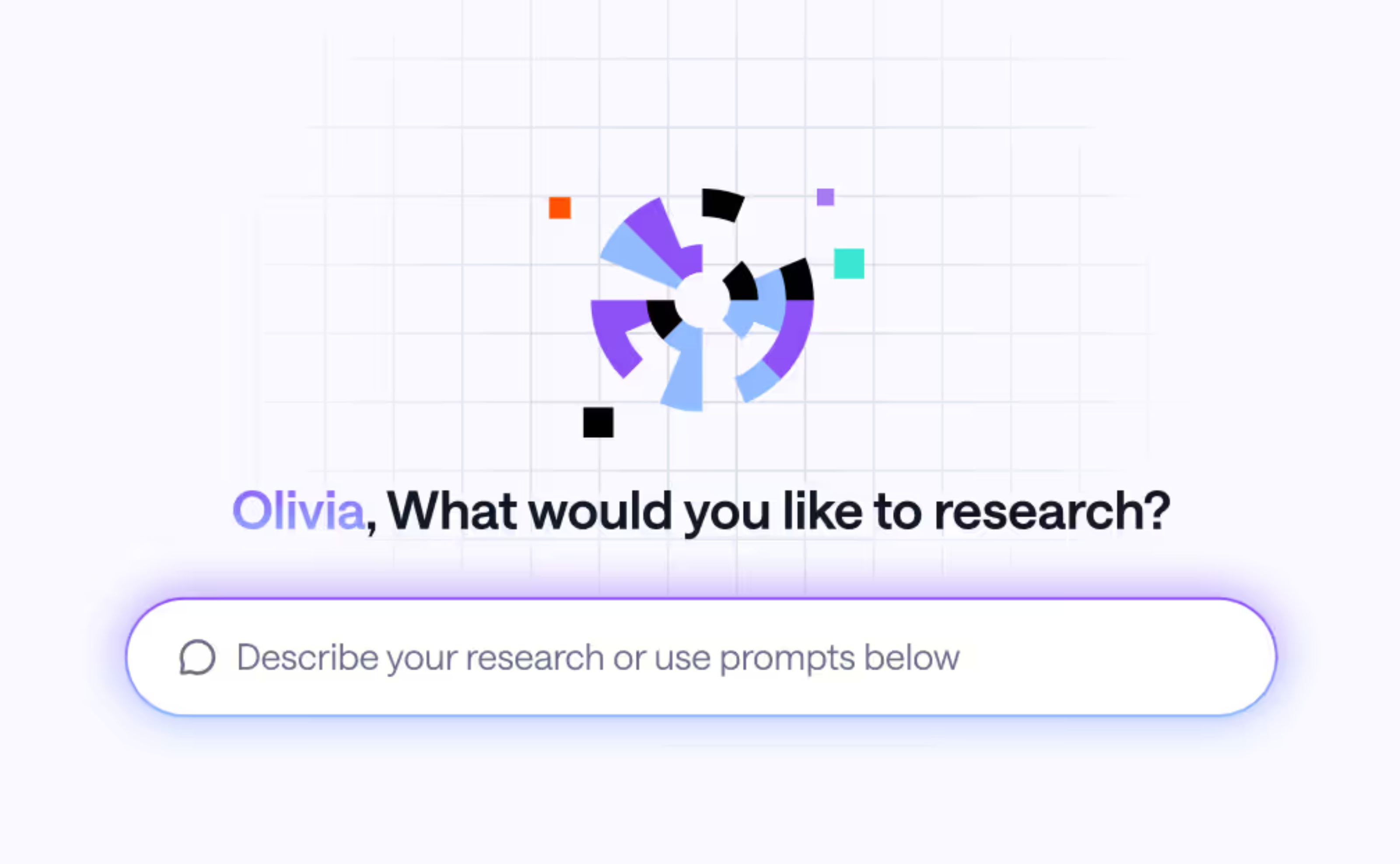 prompt bar - what would you like to research