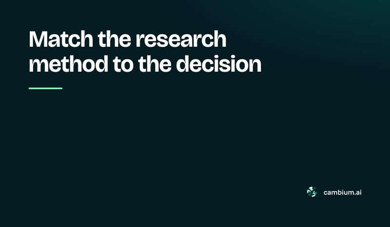 Match the research method to the decision