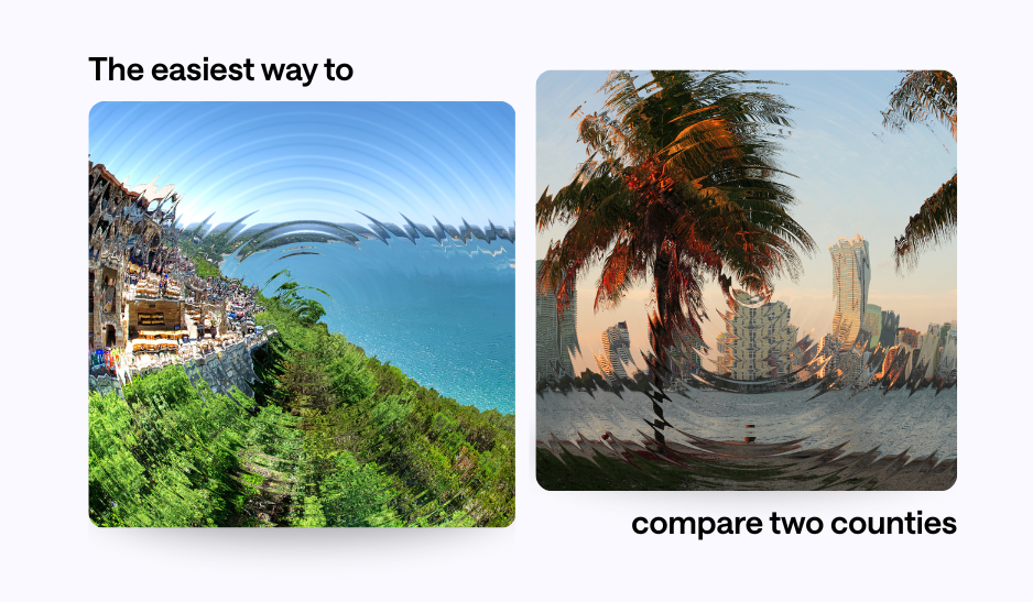 The easiest way to compare two counties using demographic data. Two images of Travis County and Miami Dade county. 