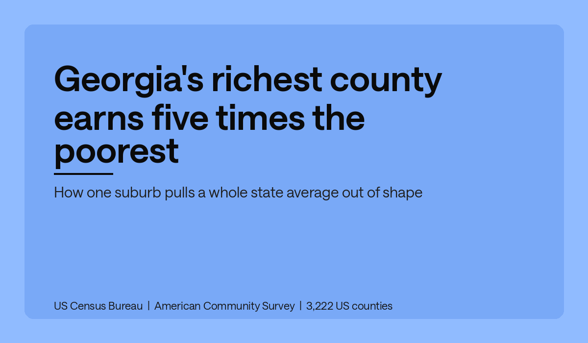 Georgia's richest county earns five times the poorest