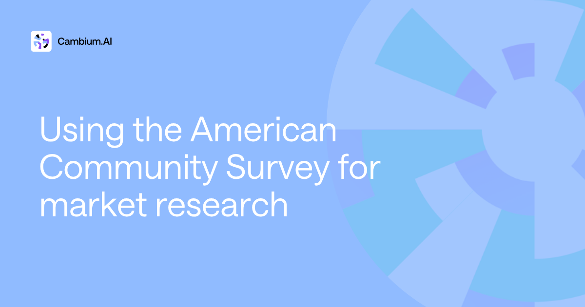 Using the American Community Survey for Market Research