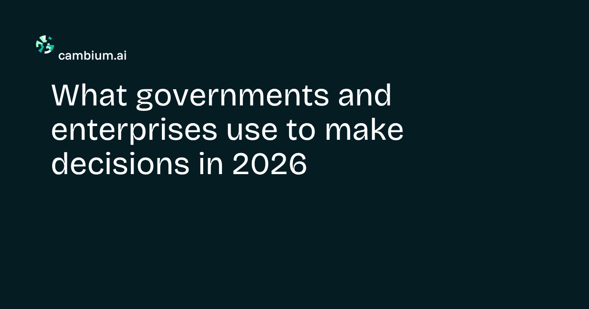 What governments and enterprises use to make decisions in 2026